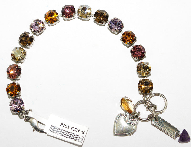 MARIANA BRACELET BETTE DREAM: pink, amber, topaz stones in silver rhodium setting