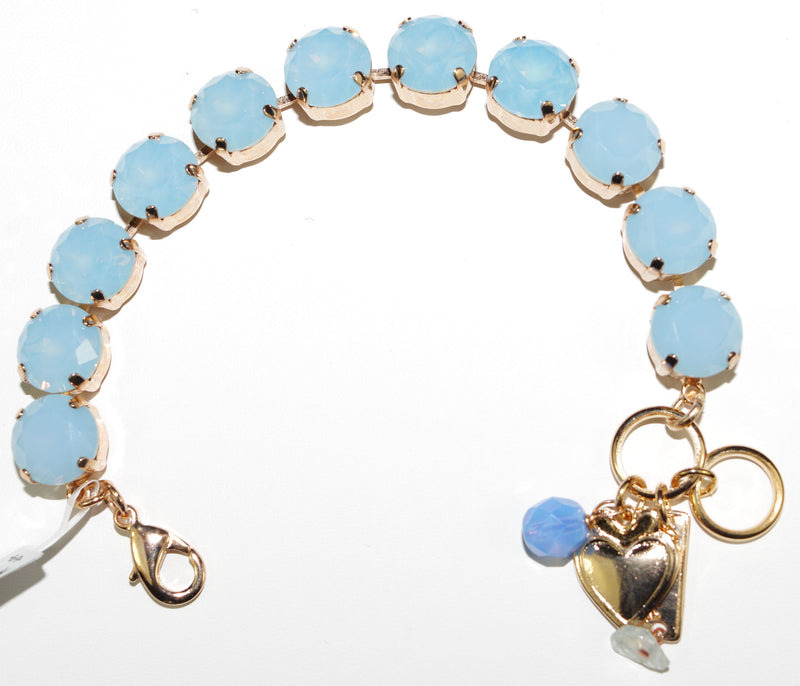 MARIANA BRACELET PALE BLUE: pale blue stones in rose gold setting