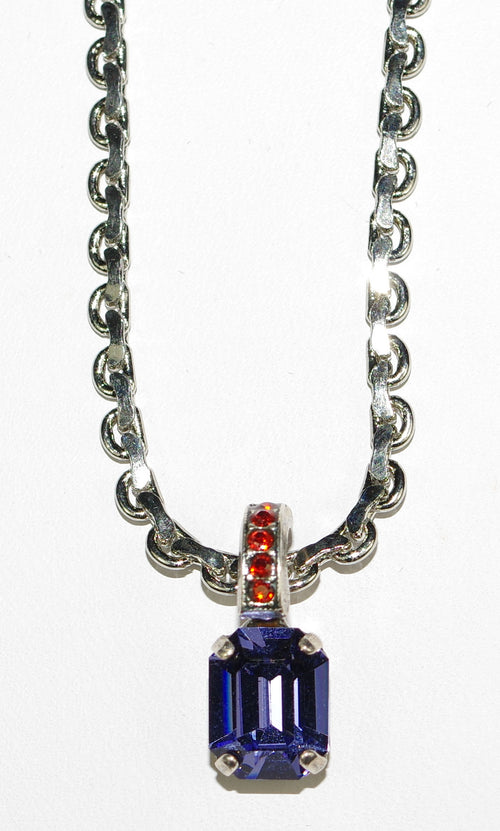 MARIANA PENDANT IMAGINE: purple, red stones in silver setting, 18" adjustable chain