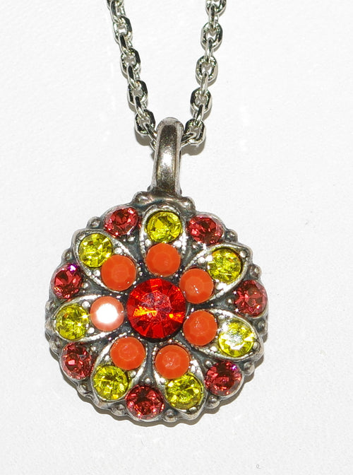 MARIANA ANGEL PENDANT STRENGTH: orange, yellow stones in silver setting, 18" adjustable chain