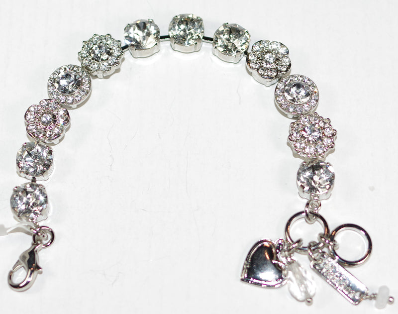 MARIANA BRACELET ON A CLEAR DAY: 1/2" clear stones in silver  rhodium setting